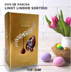 3 Ovos de Páscoa, Lindt Lindor, Chocolate Sortido, 235g