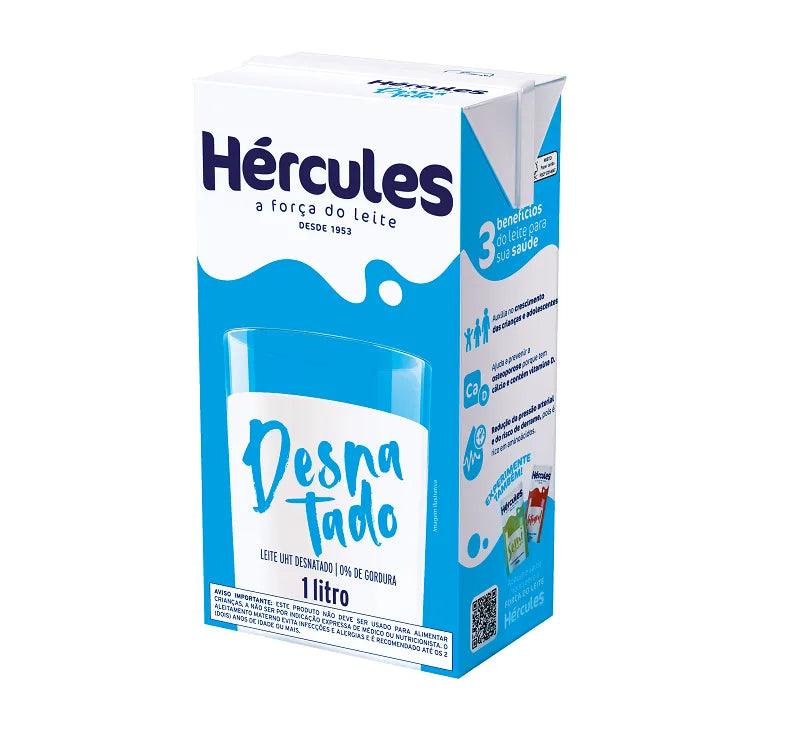 Leite UHT Desnatado Hercules - 1L